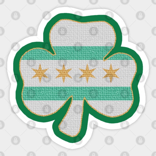 Flag of Chicago Irish Shamrock Sticker by E